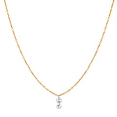 Bavna 0.20 Cts. White Floating Diamond 10 pts Drop Station Necklace in 18KT Gold