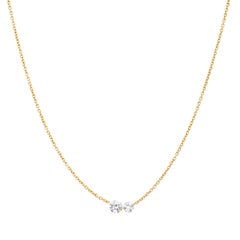 Bavna 0.25 Cts. White Floating Diamond Station Necklace in 18KT Gold