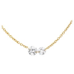 Bavna 0.25 Karat. Weiße schwebende Diamant-Halskette aus 18KT Gold