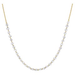 Bavna 1,04 Karat. Weiße schwebende Diamant-Halskette aus 18KT Gold