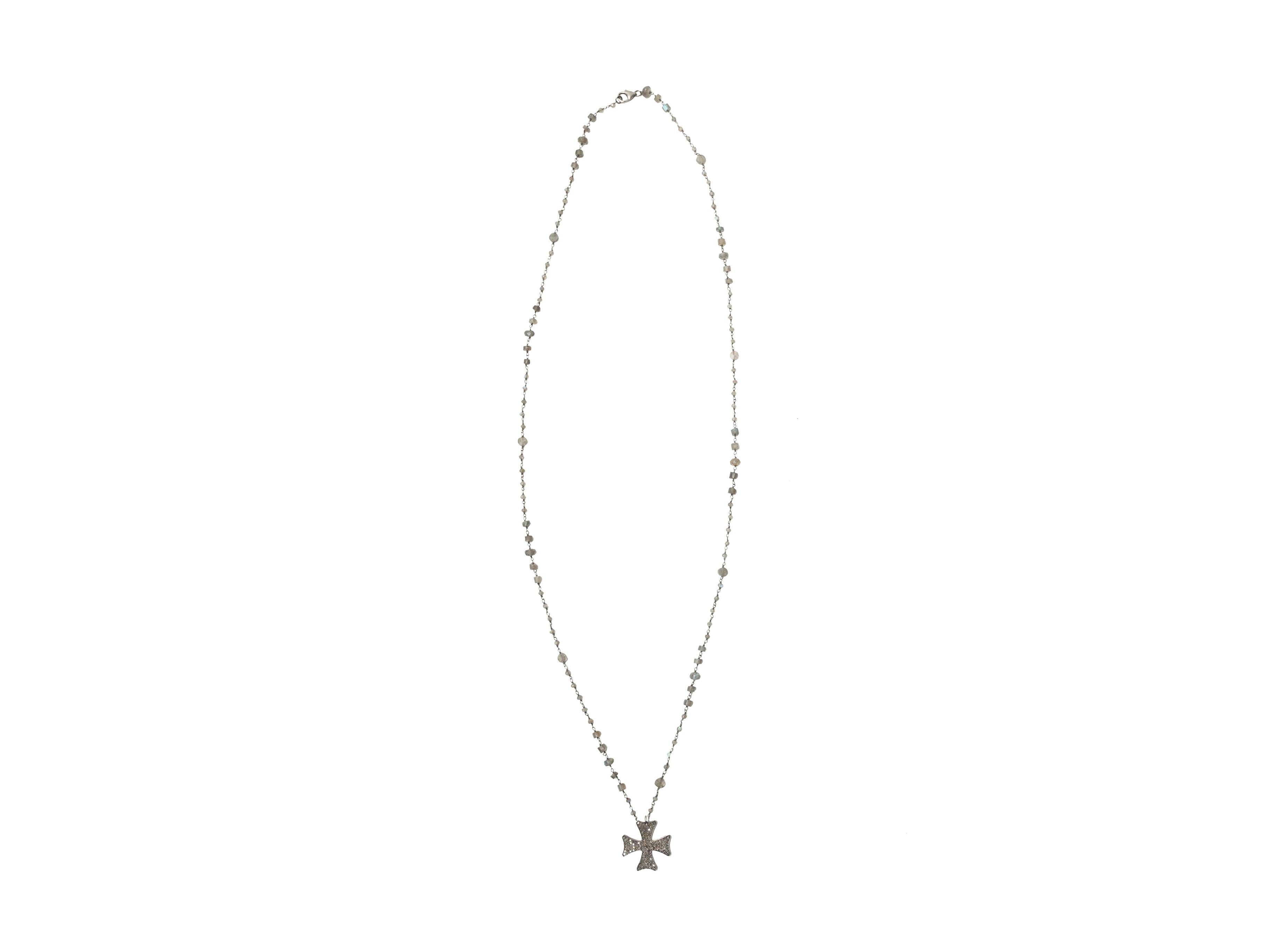 Women's Bavna Long Spinel & Diamond Maltese Pendant Necklace