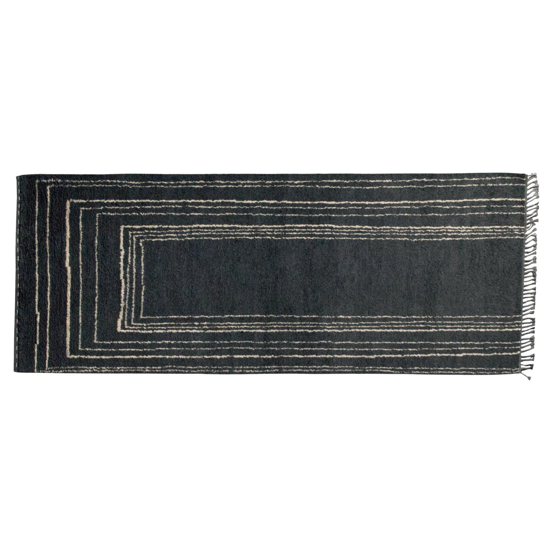 Baxter Berbère Pattern B Hand-knotted Dark Gray Rectangular Rug