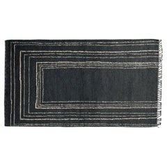 Baxter Berbère Pattern B Hand-knotted Black & White Rectangular Rug