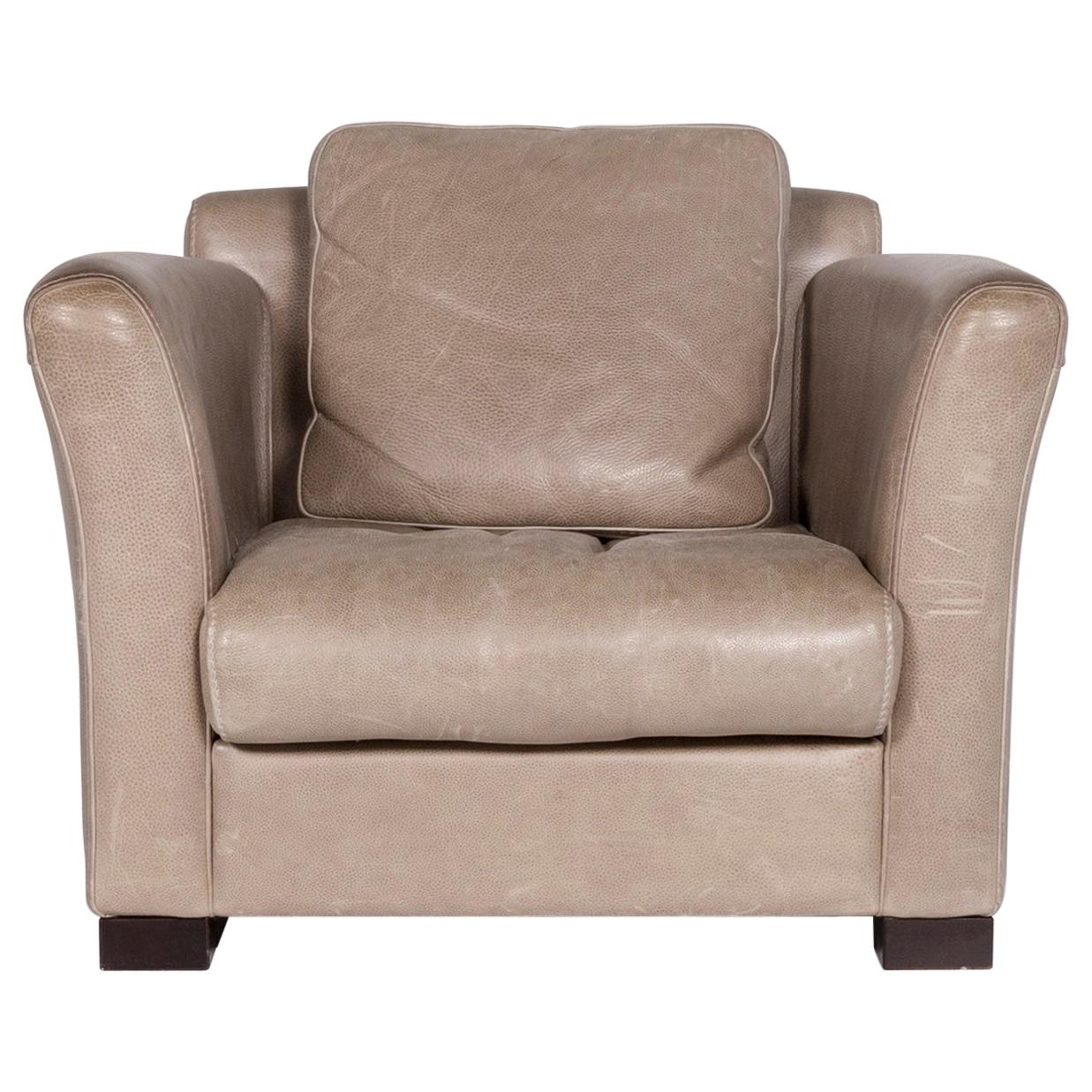 Baxter Budapest Leather Armchair Set Gray 2 Armchair