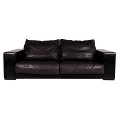 Baxter Budapest Leder Sofa Schwarz Zweisitzer Couch