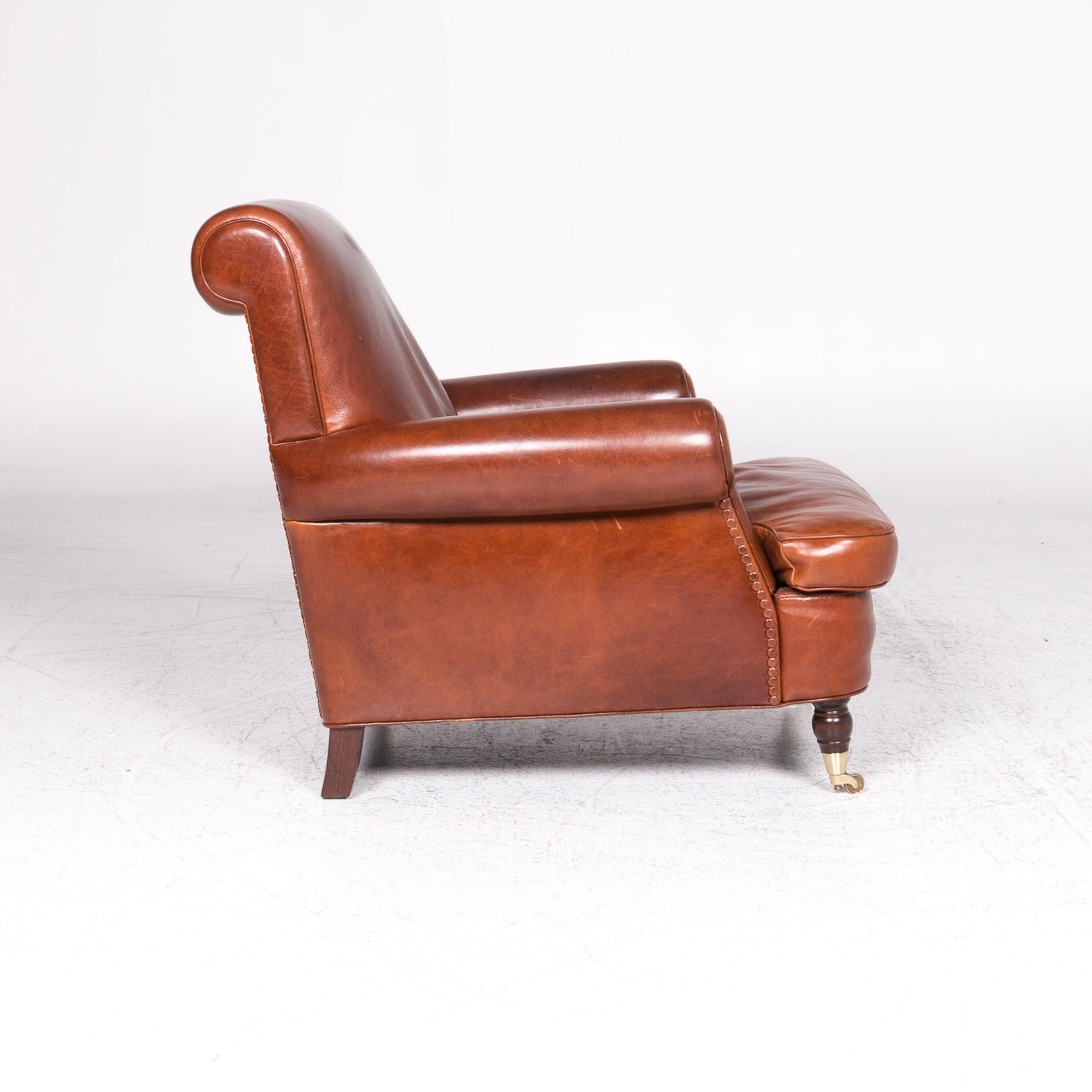 Baxter Charlotte Designer Leather Armchair Brown 6