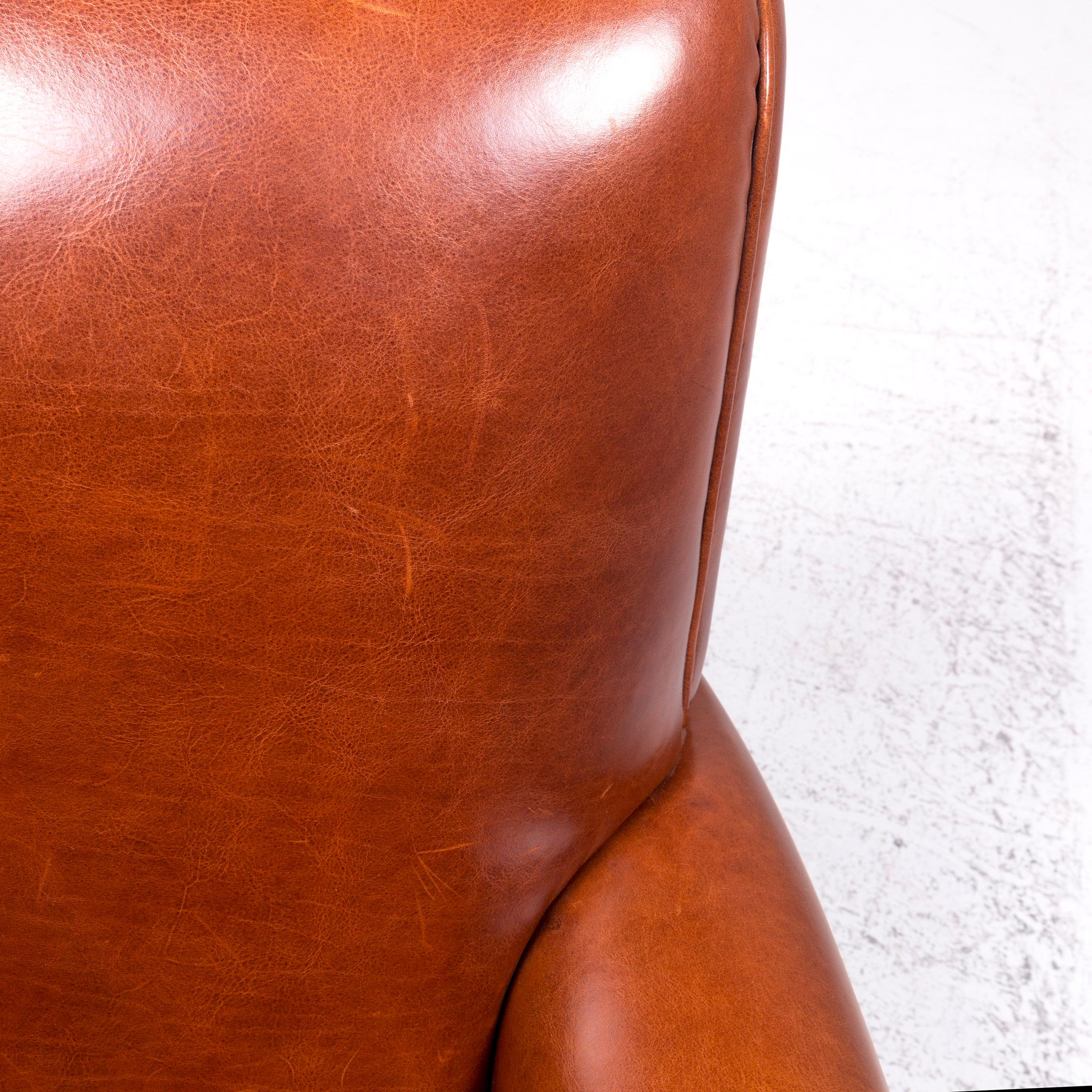 Contemporary Baxter Charlotte Designer Leather Armchair Brown