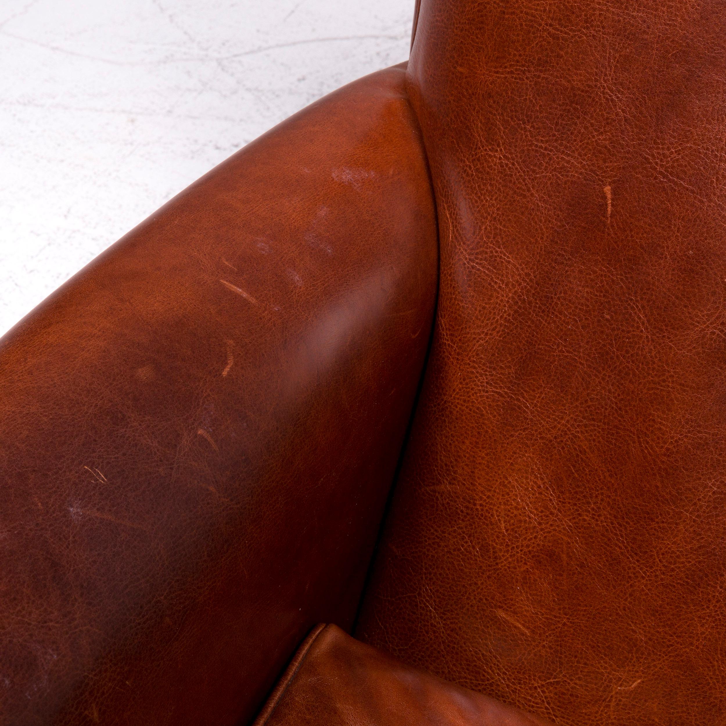 Contemporary Baxter Charlotte Designer Leather Armchair Brown