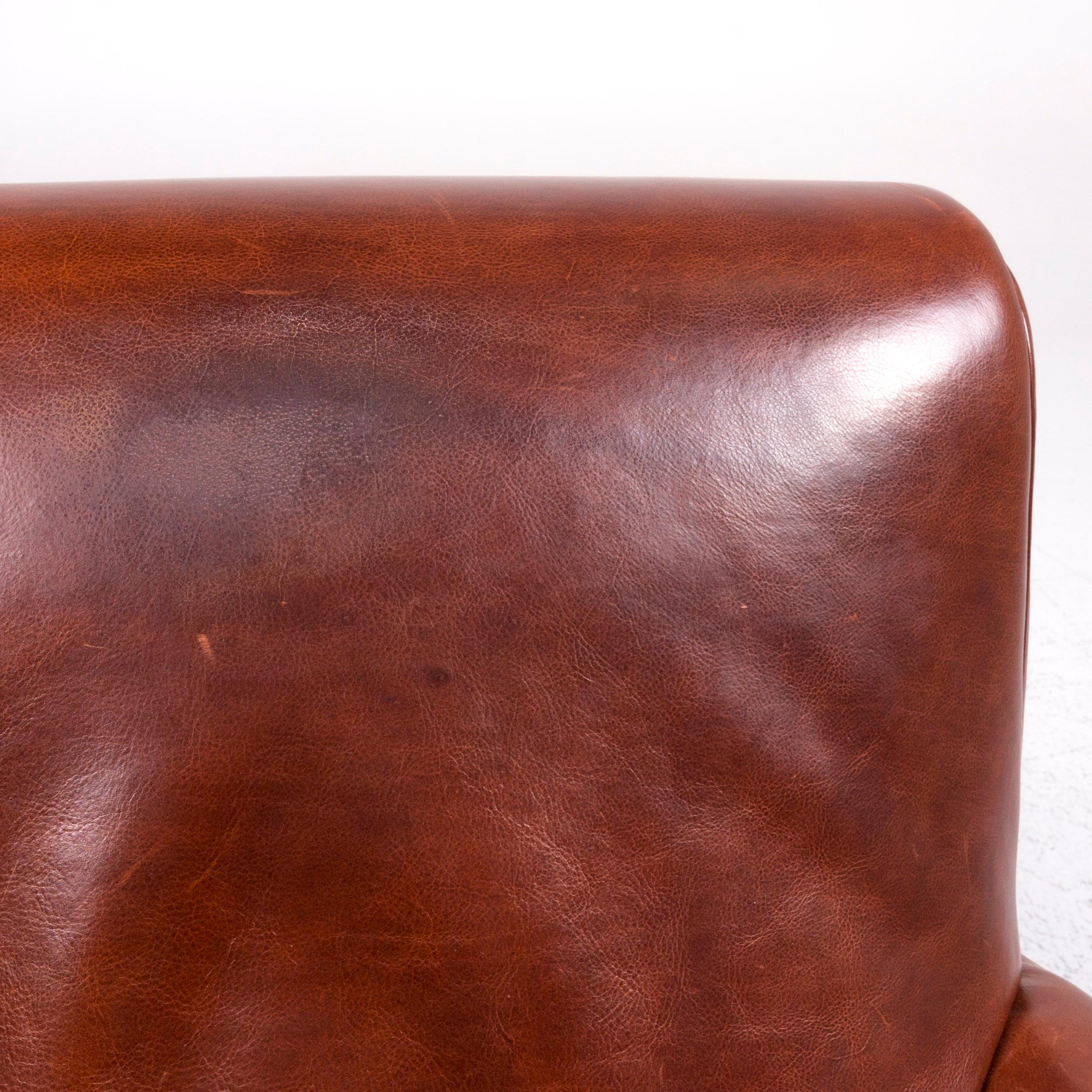 Baxter Charlotte Designer Leather Armchair Set Brown 3