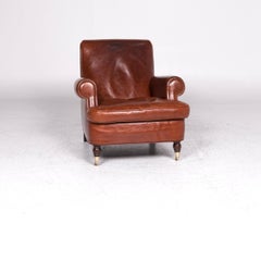 Baxter Charlotte Designer Leather Armchair Set Brown