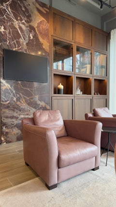 Baxter Diner Armchair by Piero Lissoni in Polish Grape Leather