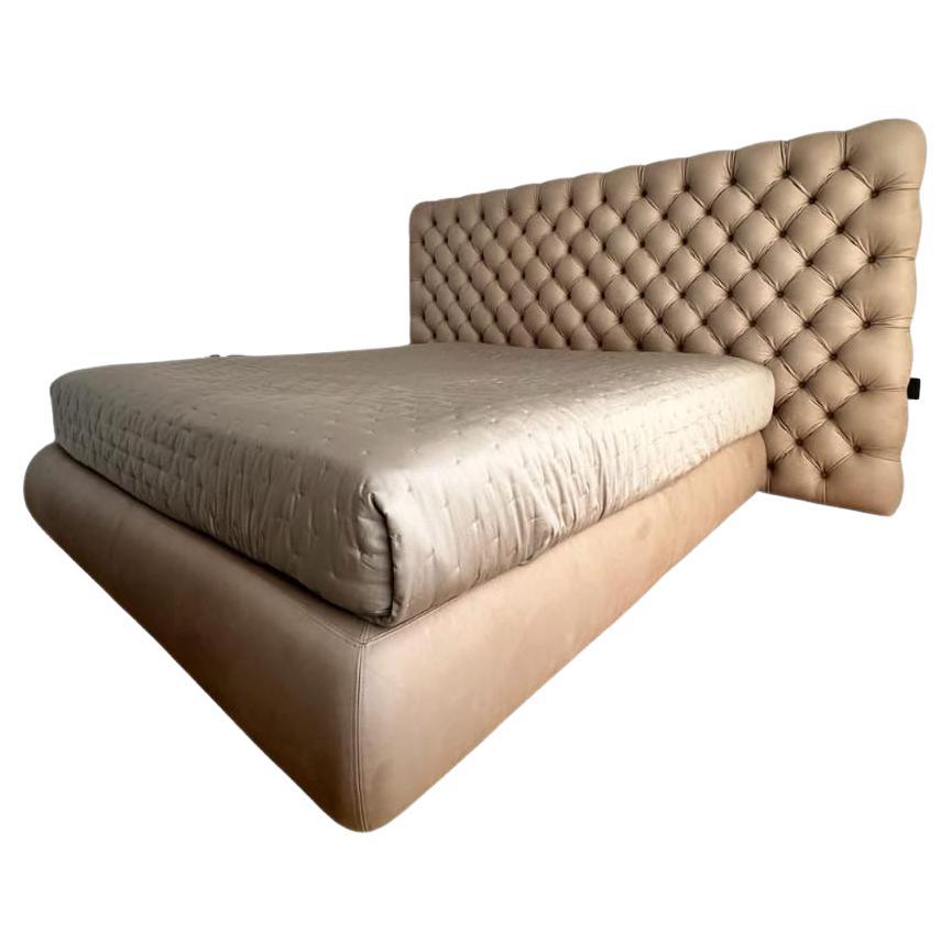 Baxter Heaven Leather Bed by Paola Navone For Sale