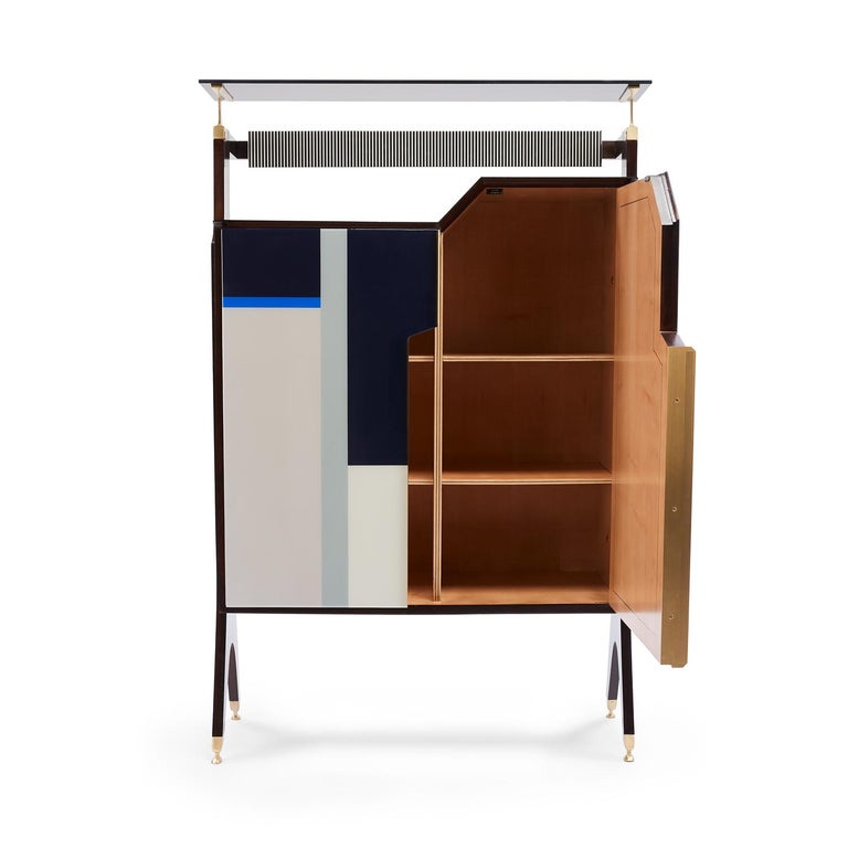 Baxter Jonas Cabinet in Rosewood with Geometric Facade by Draga and ...
