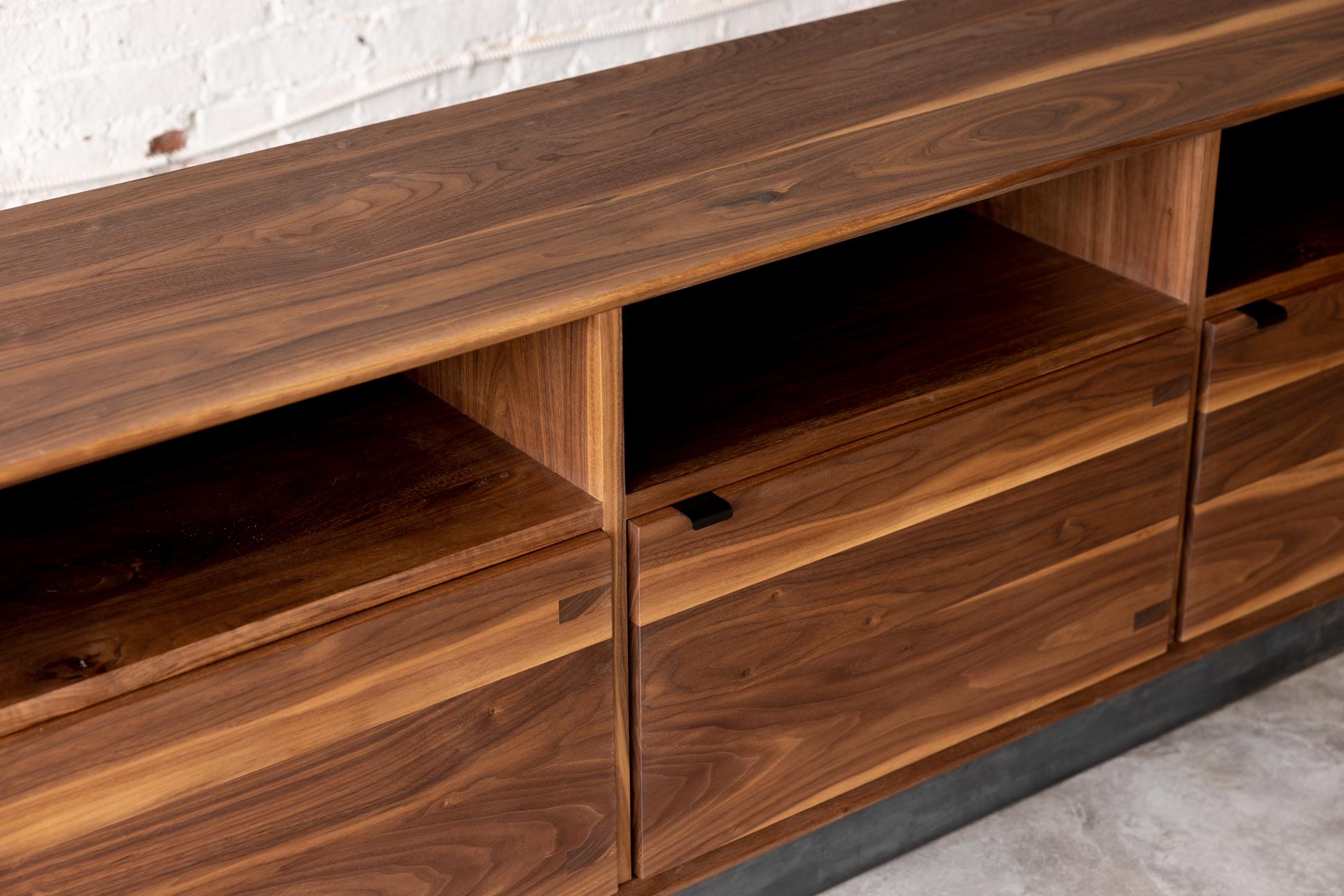 Hand-Crafted Baxter Long Credenza in Walnut by Autonomous Furniture For Sale
