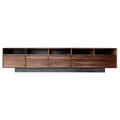 Baxter Long Credenza Sideboard AV Unit in Walnut by Autonomous Furniture