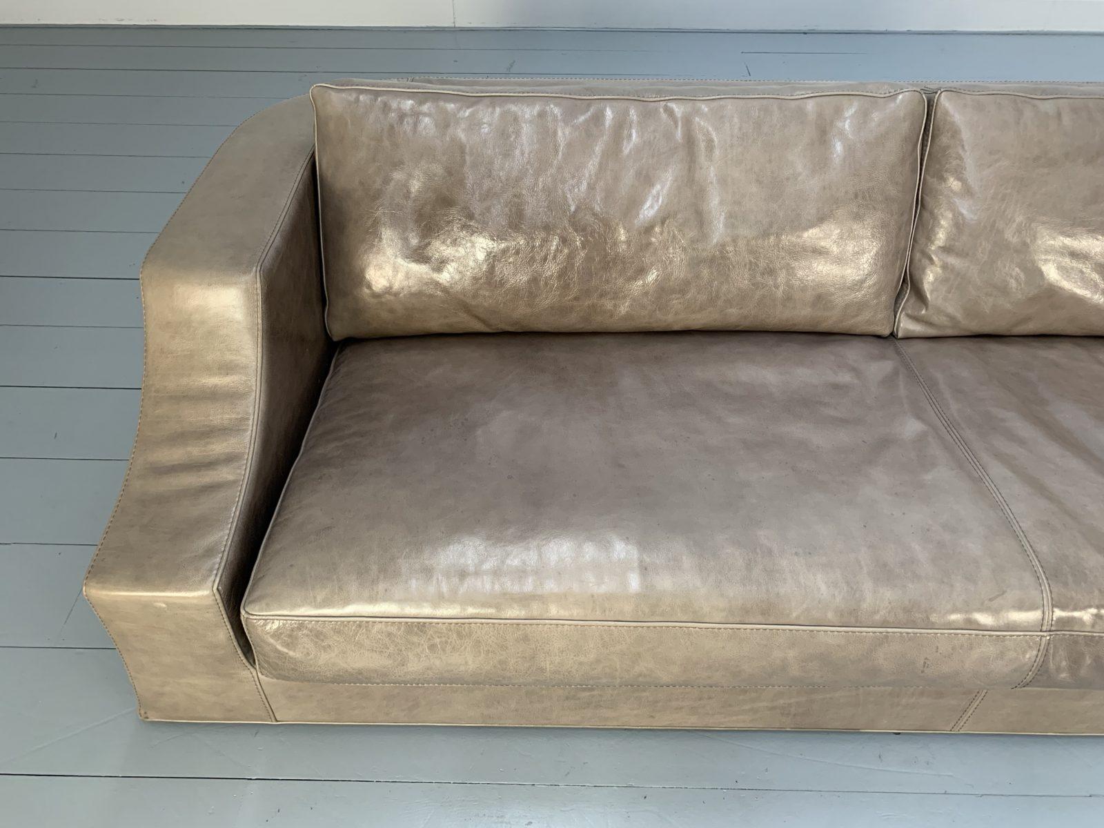 4-Sitz-Sofa aus grauem, braunem Toskana-Leder von Baxter of Italy im Angebot 7