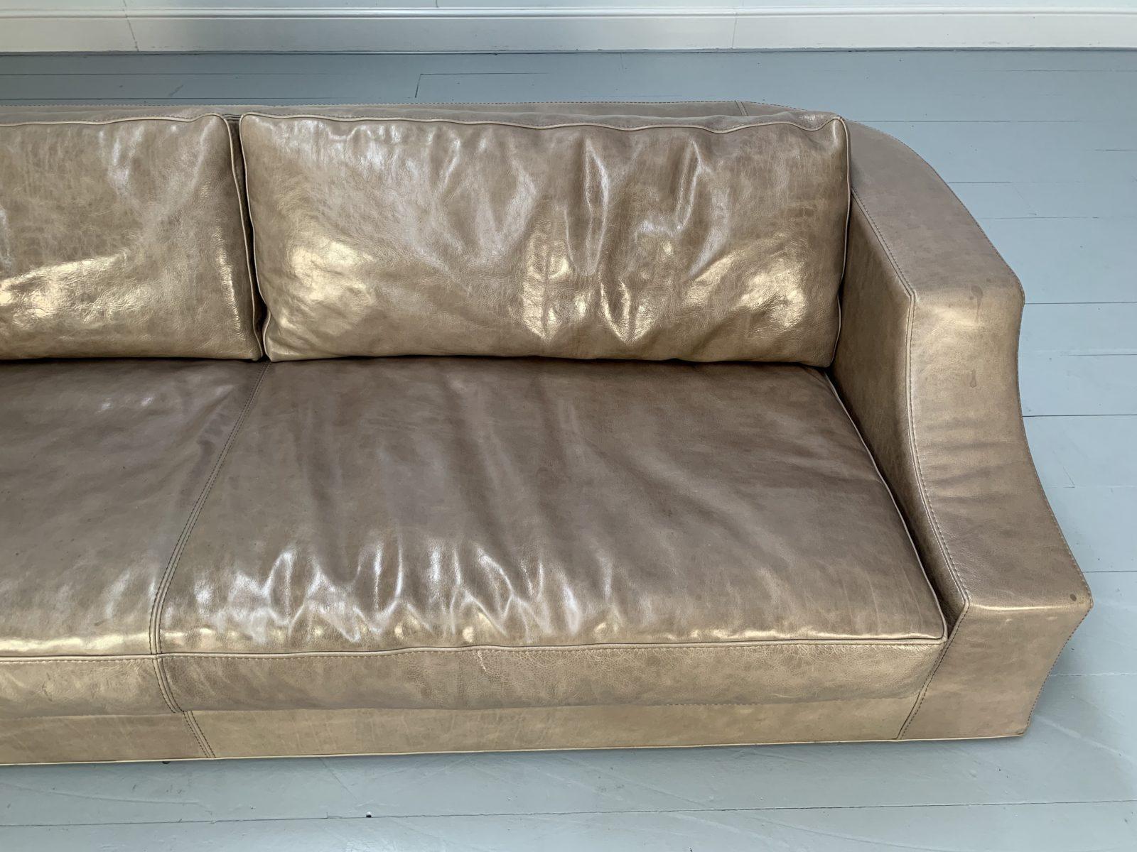 4-Sitz-Sofa aus grauem, braunem Toskana-Leder von Baxter of Italy im Angebot 8
