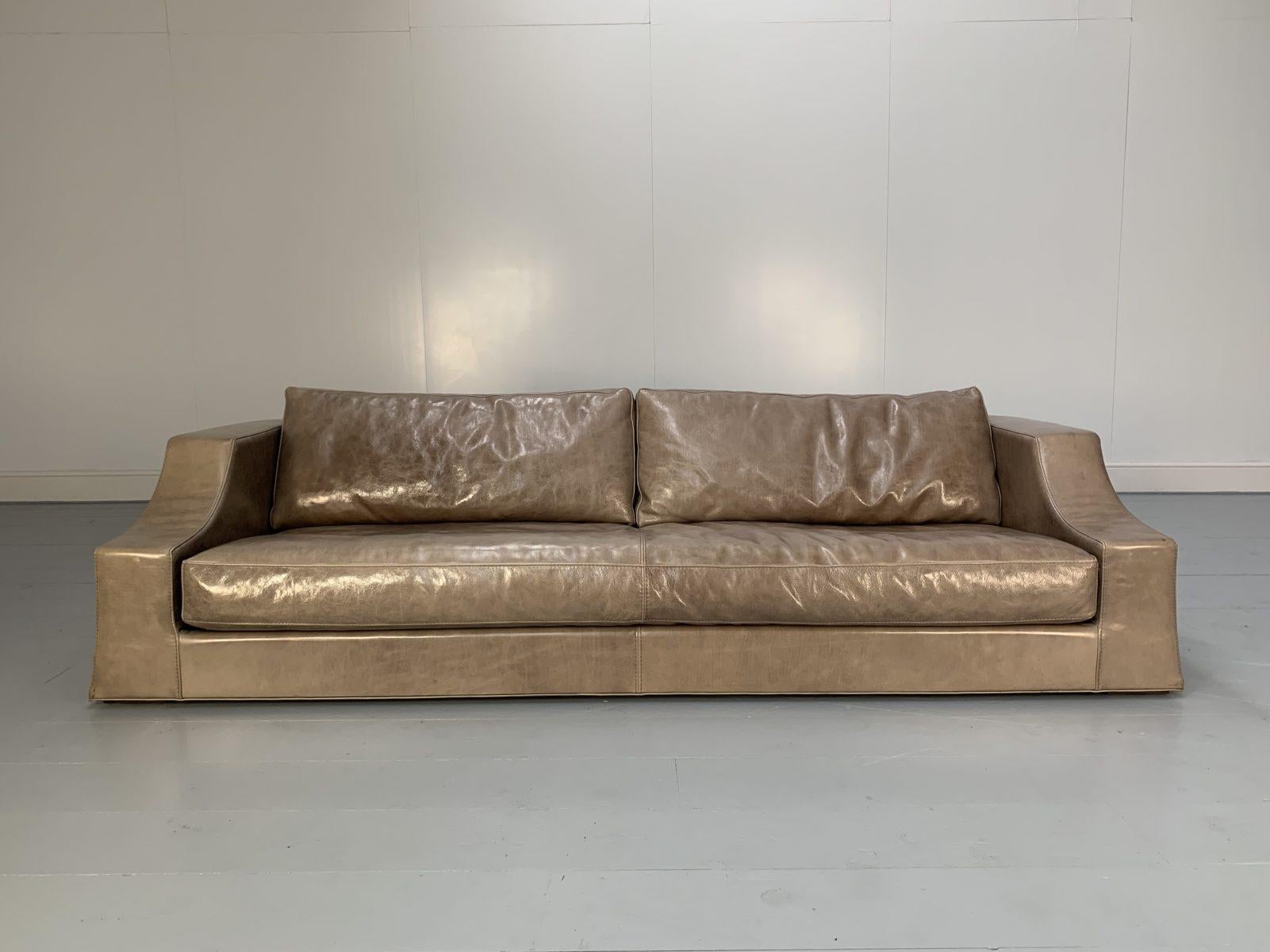 4-Sitz-Sofa aus grauem, braunem Toskana-Leder von Baxter of Italy (21. Jahrhundert und zeitgenössisch) im Angebot