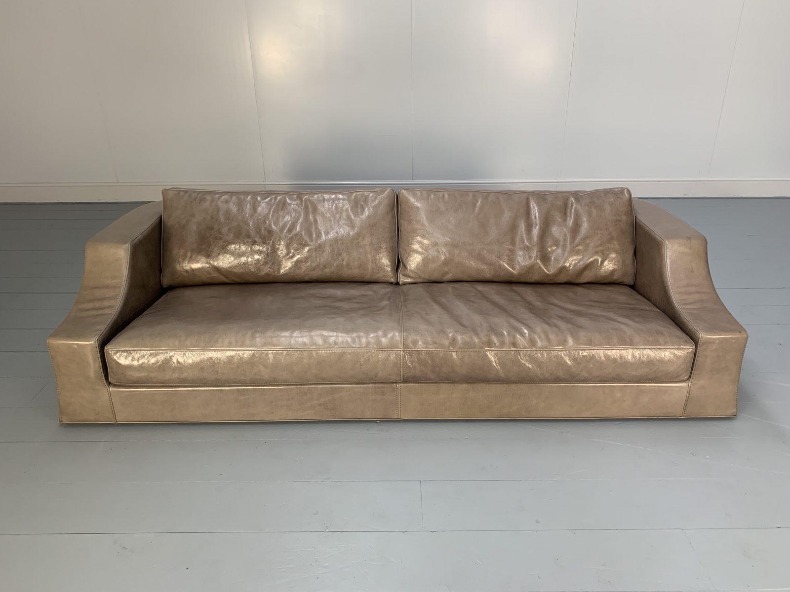 4-Sitz-Sofa aus grauem, braunem Toskana-Leder von Baxter of Italy im Angebot 1
