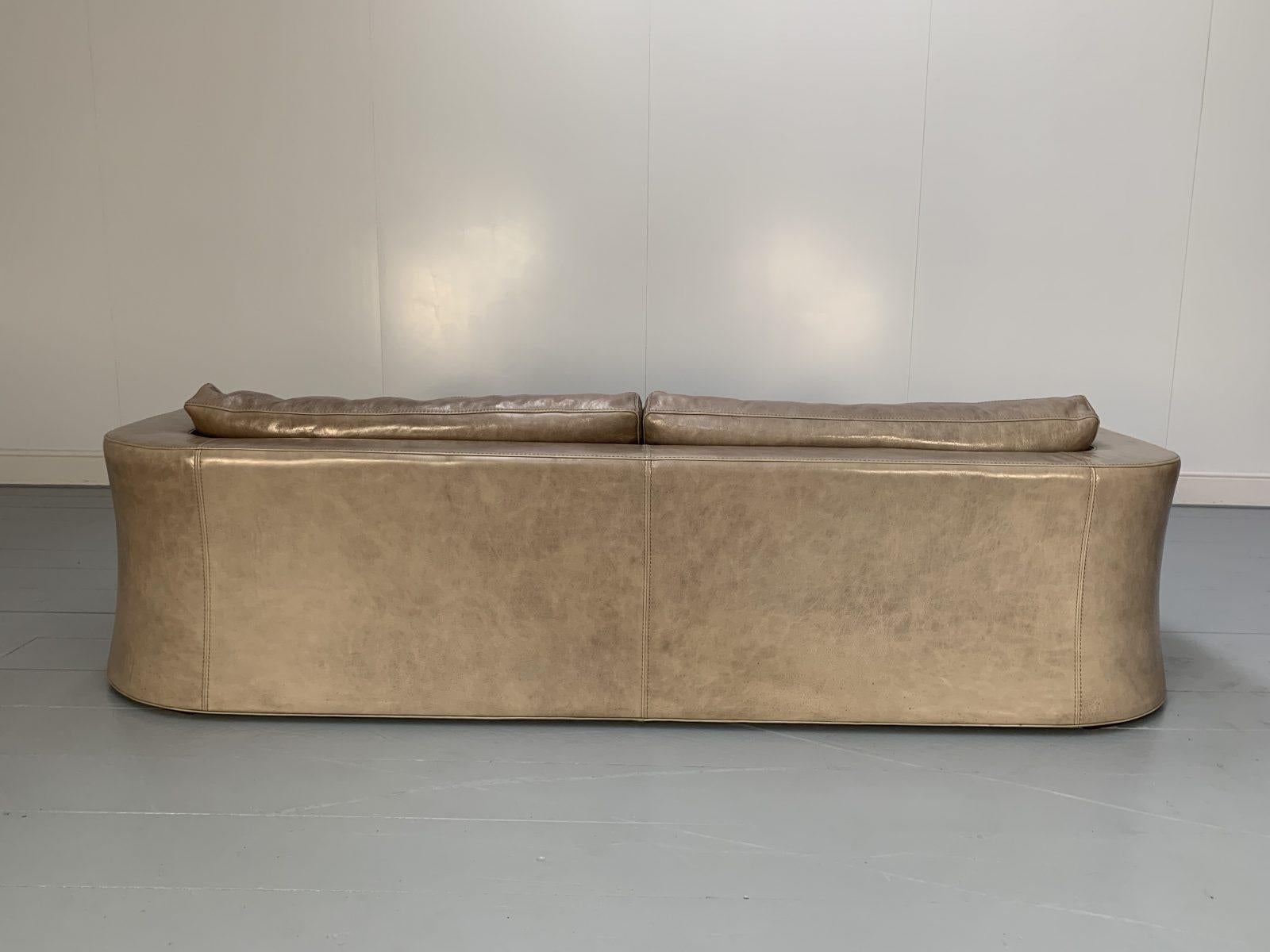 4-Sitz-Sofa aus grauem, braunem Toskana-Leder von Baxter of Italy im Angebot 3
