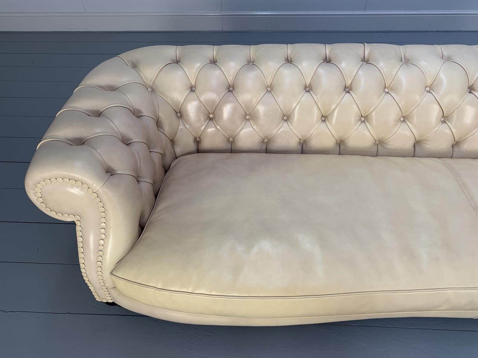 Baxter of Italy Diana Chester 4-Sitz-Sofa aus cremefarbenem Toskana-Leder im Angebot 7