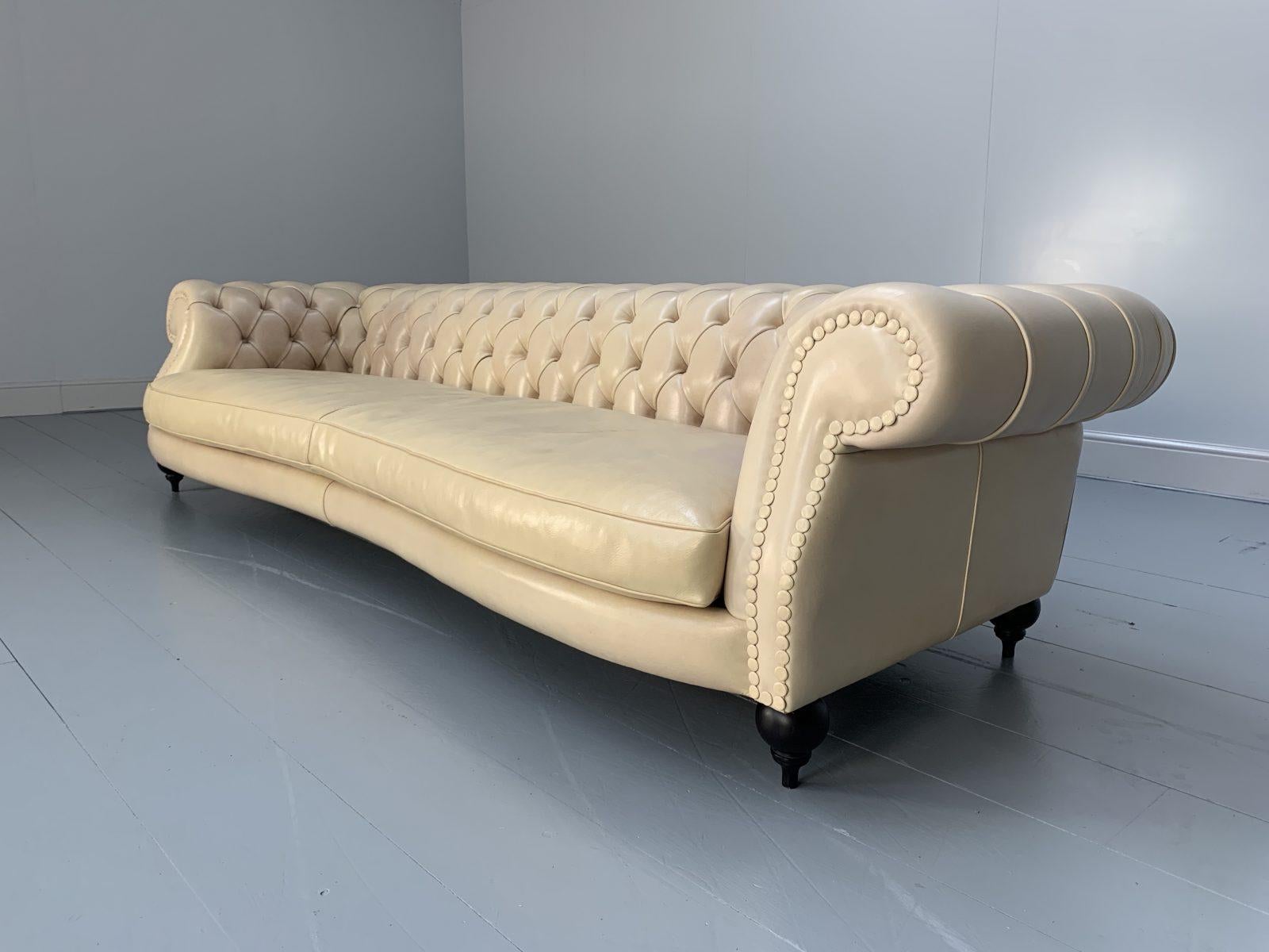 This is a spectacular, rare “Diana Chester” 4-seat sofa from the world renown Italian furniture house of Baxter, dressed in a sublime cream “Tuscany” leather, and with walnut feet

In a world of temporary pleasures, Baxter create beautiful
