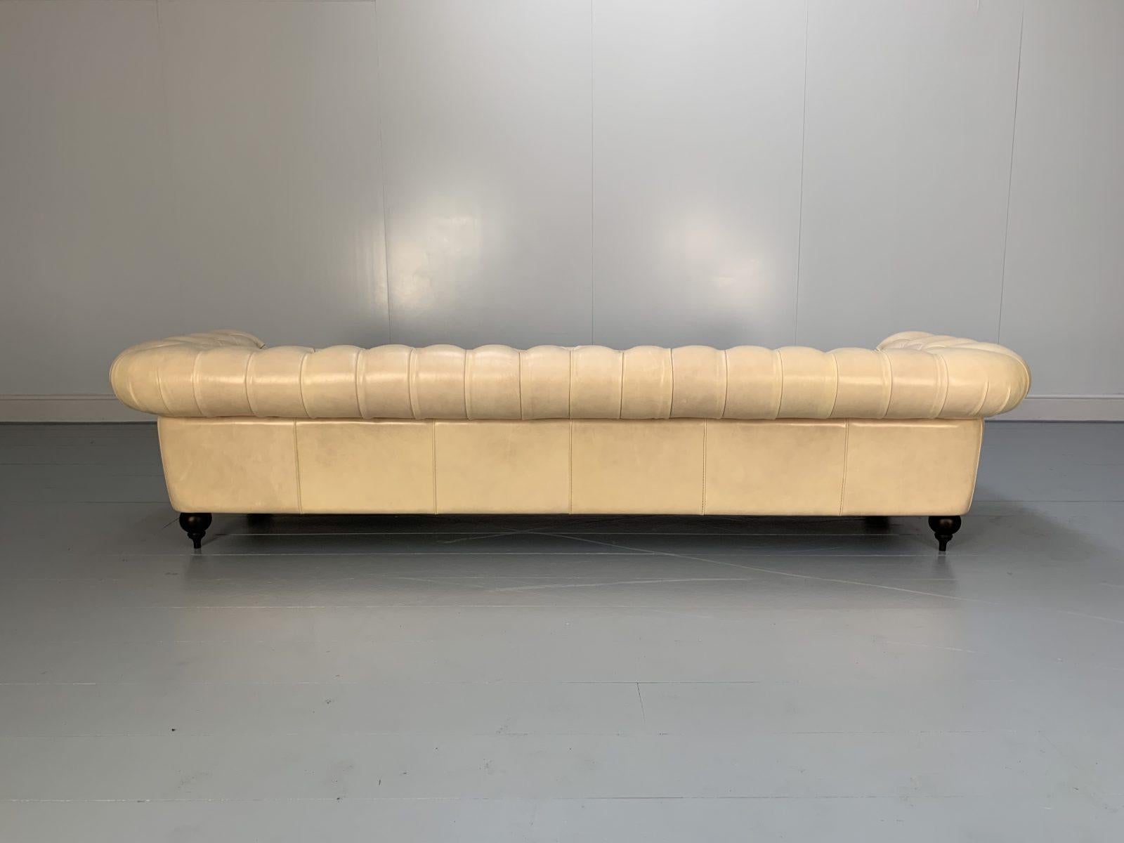 Contemporary Baxter of Italy “Diana Chester” 4-Seat Sofa in Cream “Tuscany” Leather For Sale