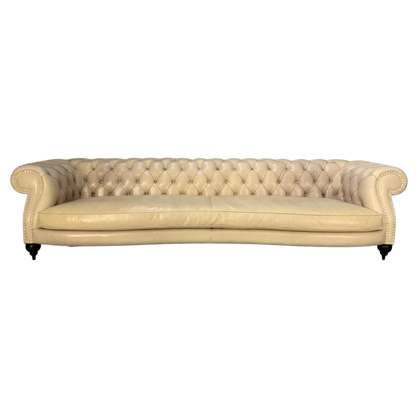 Baxter of Italy Diana Chester 4-Sitz-Sofa aus cremefarbenem Toskana-Leder
