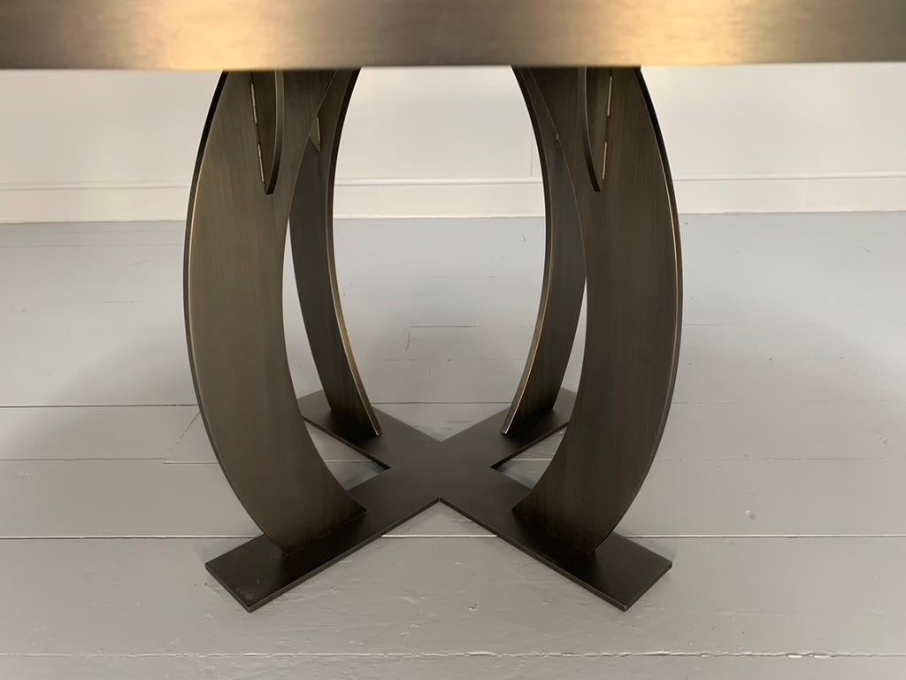 Baxter d'Italie table de salle à manger circulaire ronde Gilbert en marbre Empire en vente 1