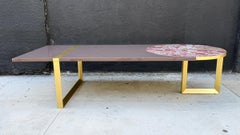 Baxter “Selene” Dining Table by Hagit Pincovici, Brass & Marble, Italian Modern