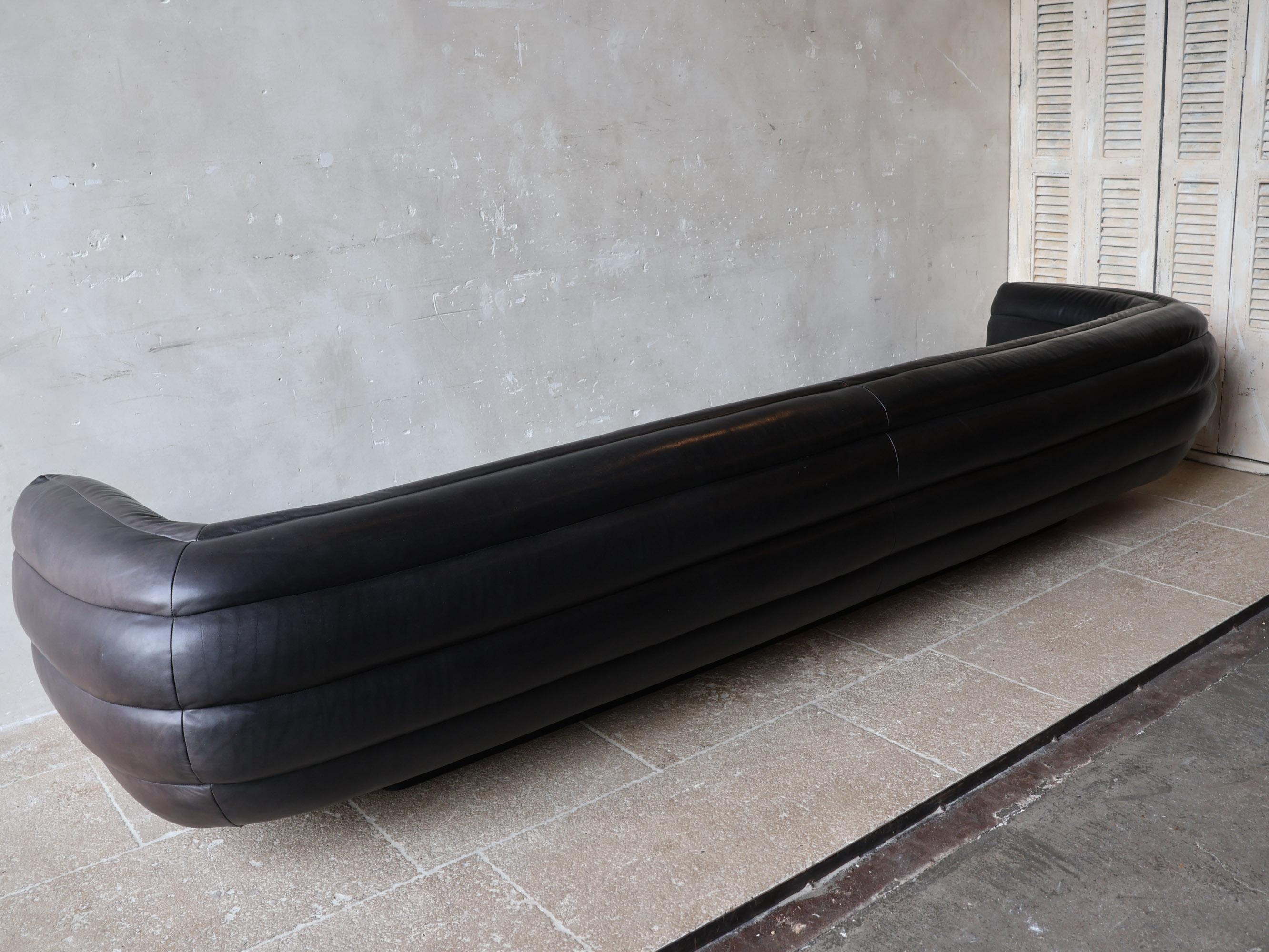 Divano Baxter Tactile in pelle nera di Vincenzo De Cotiis in vendita 4