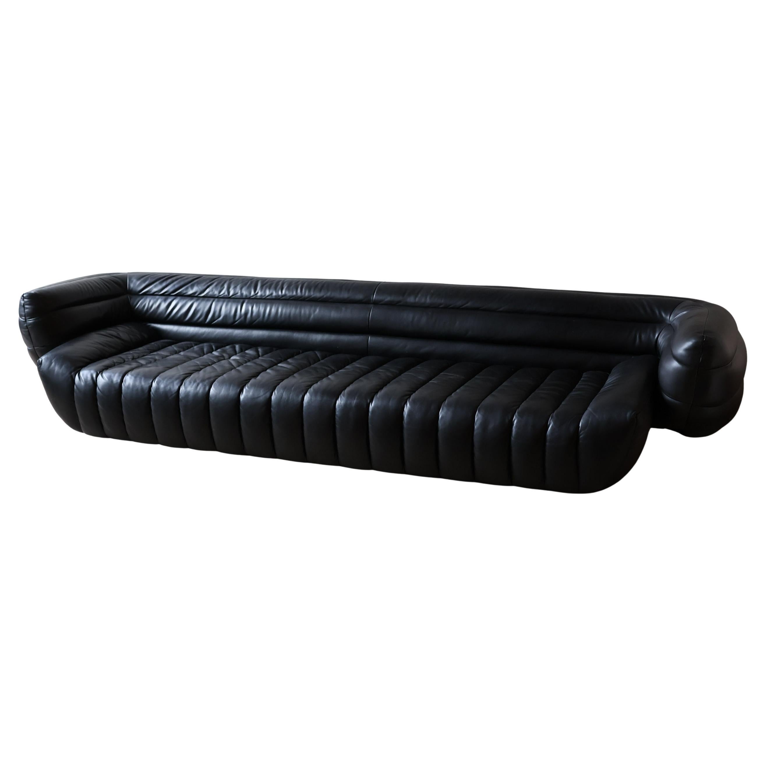 Divano Baxter Tactile in pelle nera di Vincenzo De Cotiis in vendita