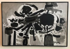 Bay Area Artist Peter Rodriguez 1960 Oil on Canvas Abstract Painting