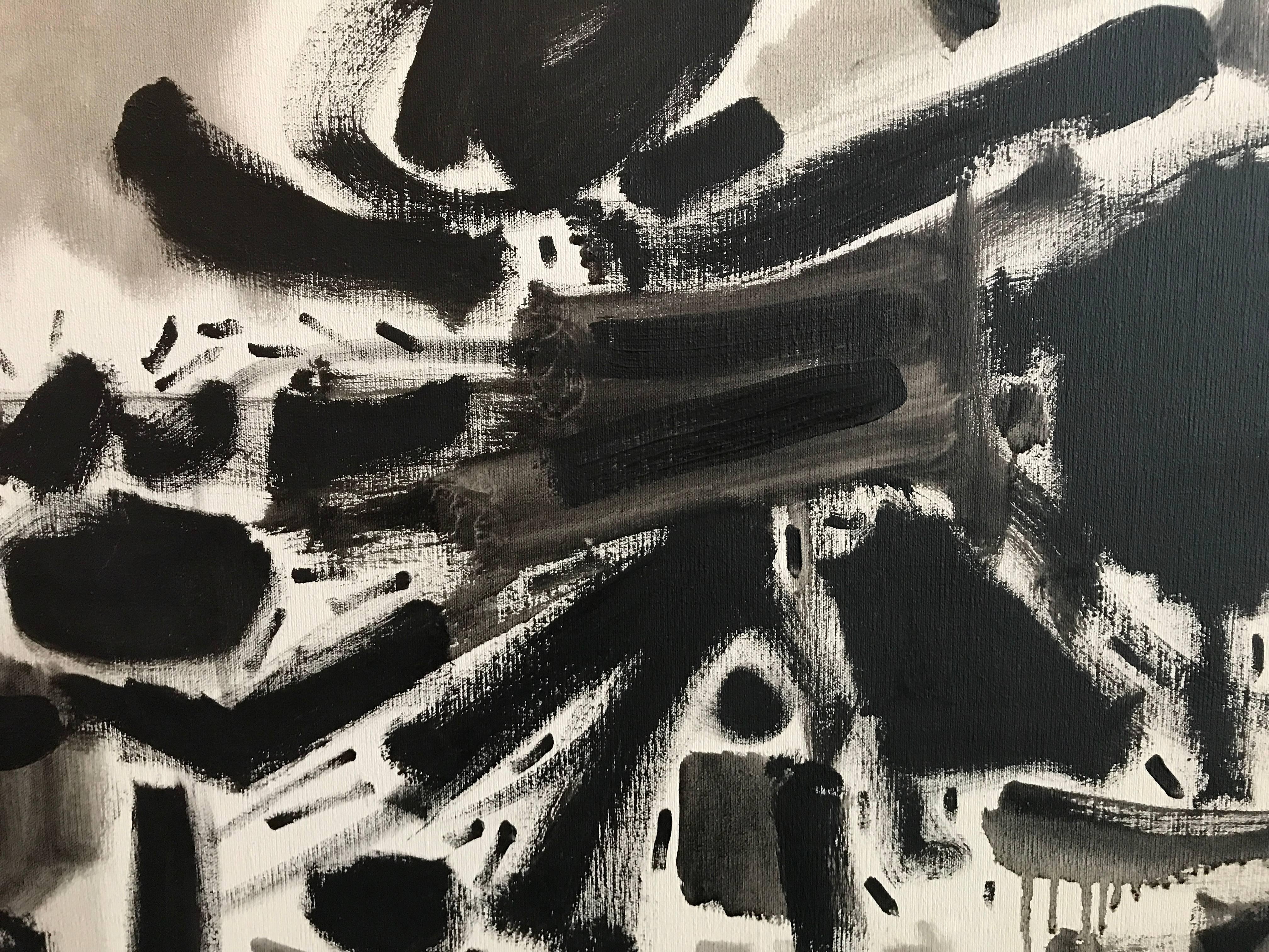American Bay Area Artist Peter Rodriguez 1960 Oil on Canvas Abstract Painting
