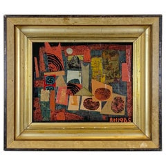 Bay Area / Nevada City Artist Richard Hackett Abstract Collage 1965