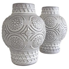 Bay by Bodo Mans West Germany Art Pottery Pair of Ceramic Vases, 1950s