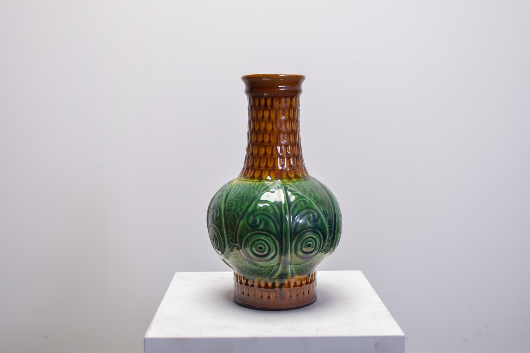 Late 20th Century Bay glazed ceramic West German Vase For Sale