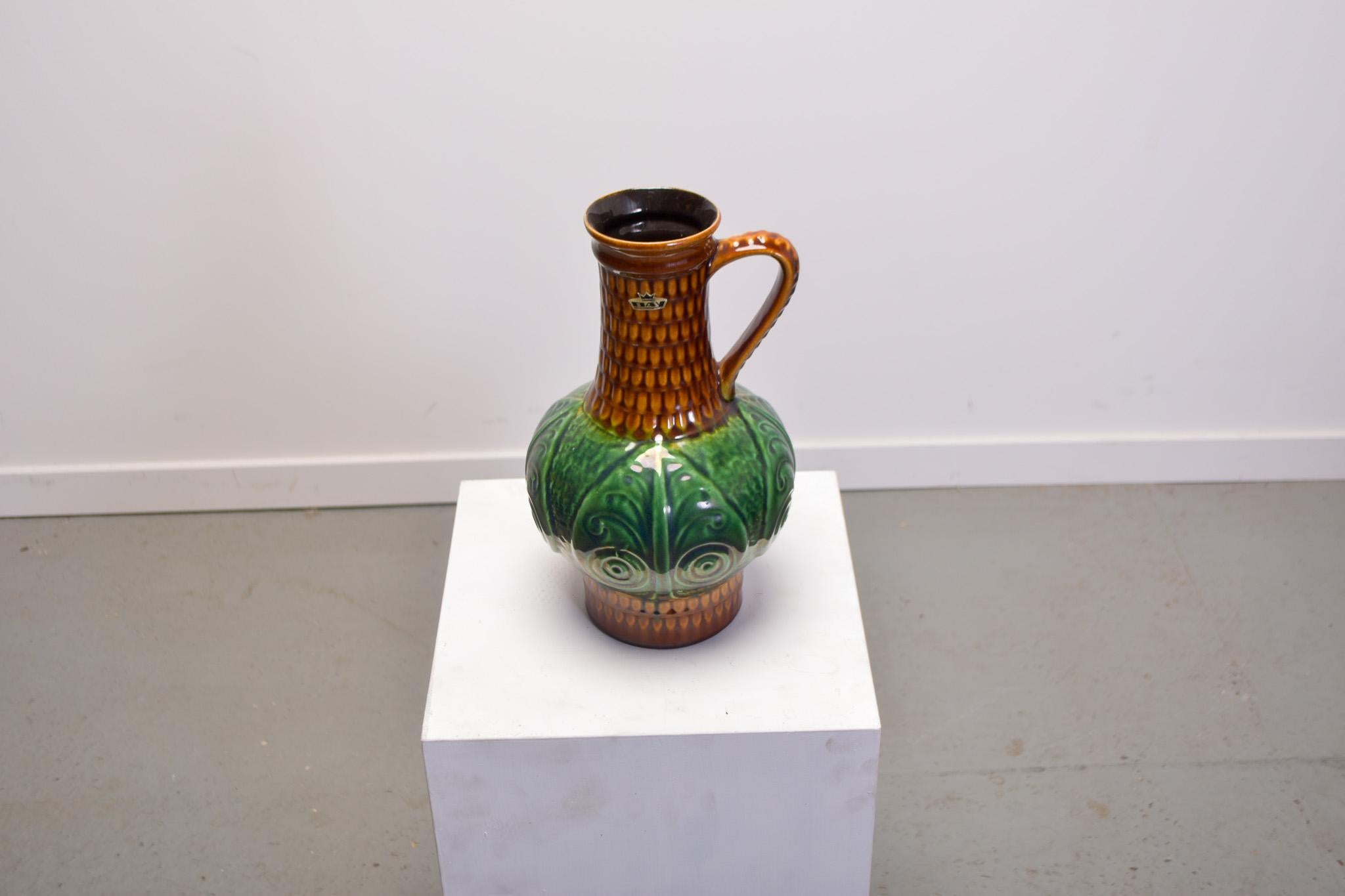 Ceramic Bay glazed ceramic West German Vase For Sale