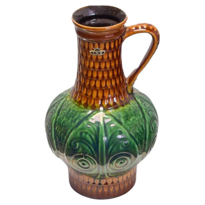 Westdeutsche Vase aus glasierter Keramik in Bay