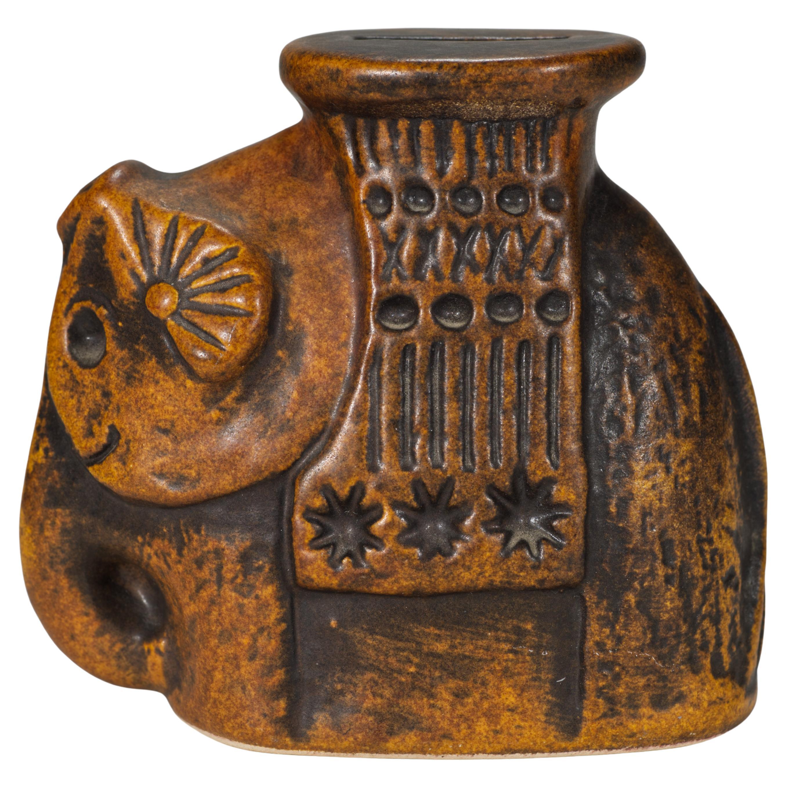 Banco figurita elefante esmaltado Bay Keramik, West German Pottery