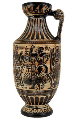 Bay Keramik Large Mid-Century Stoneware Vase, Sumerian Decor, Germany