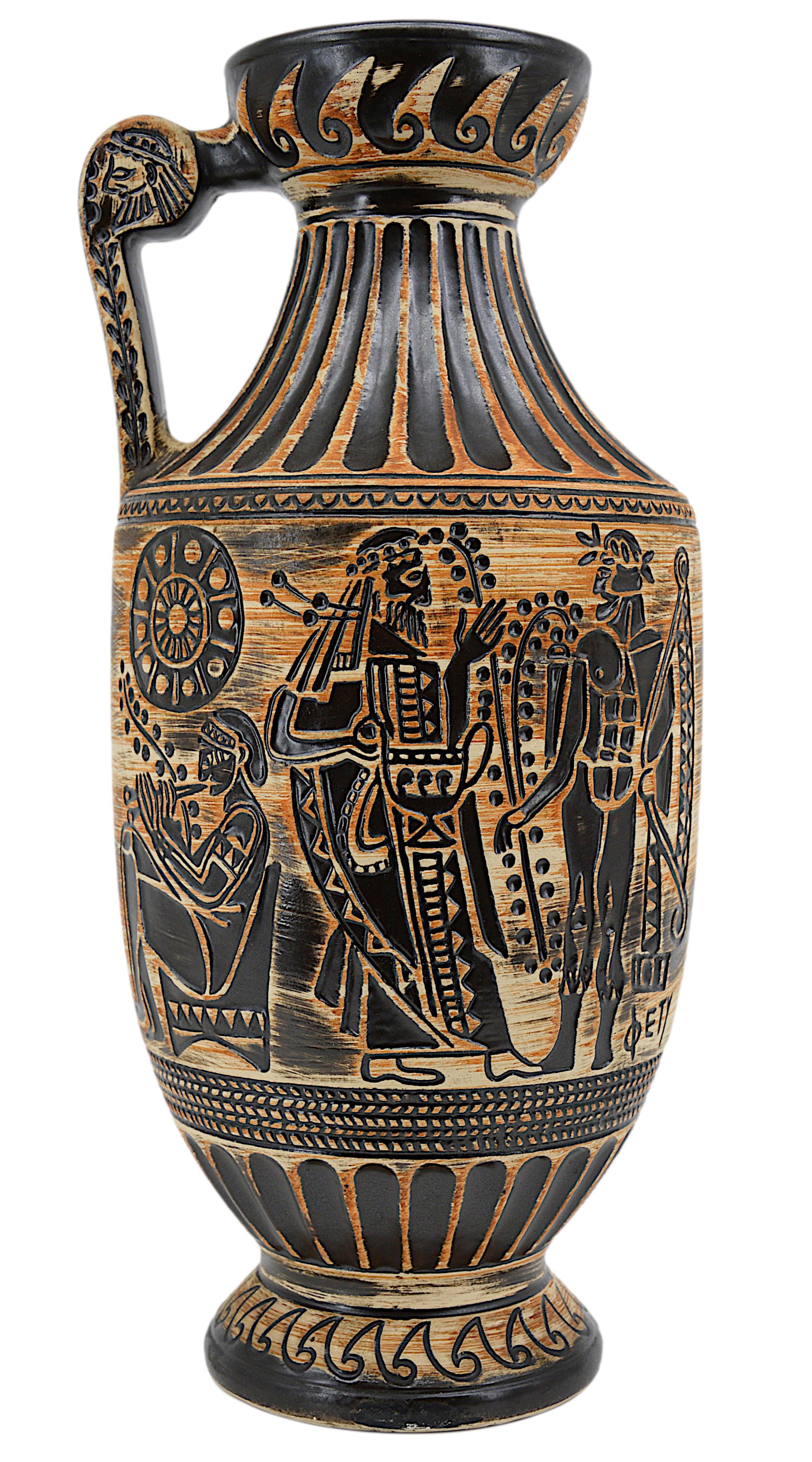 20th Century Bay Keramik Large Mid-Century Sumerian Vase For Sale