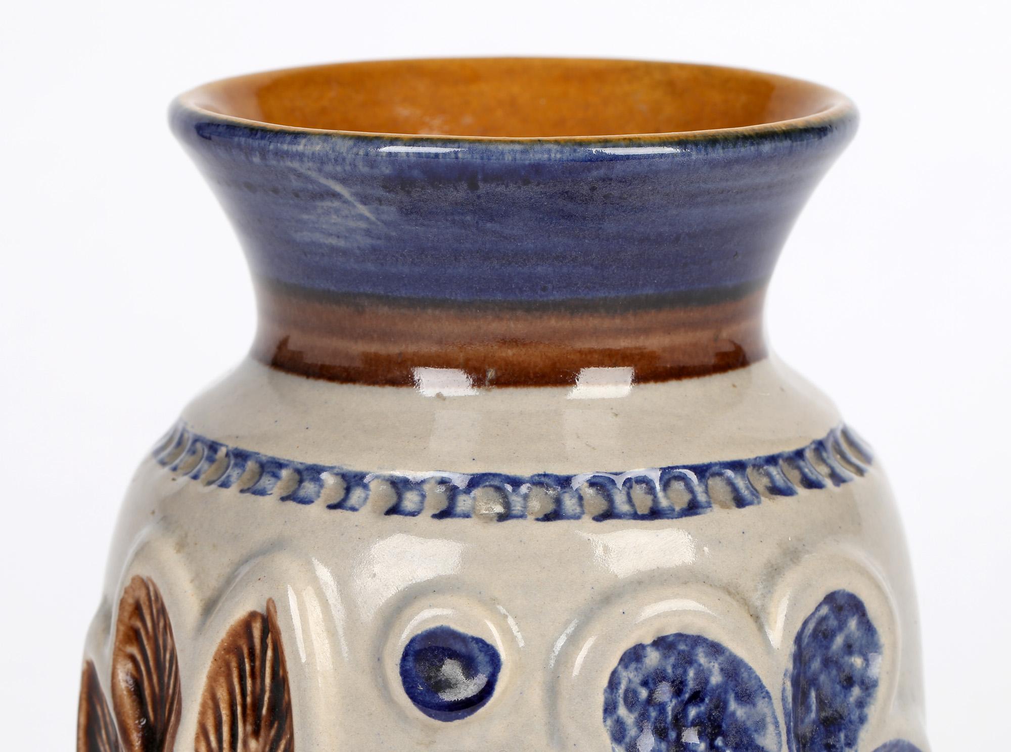 Bay Keramik Mid-Century West German Floral Design Art Pottery Vase 3