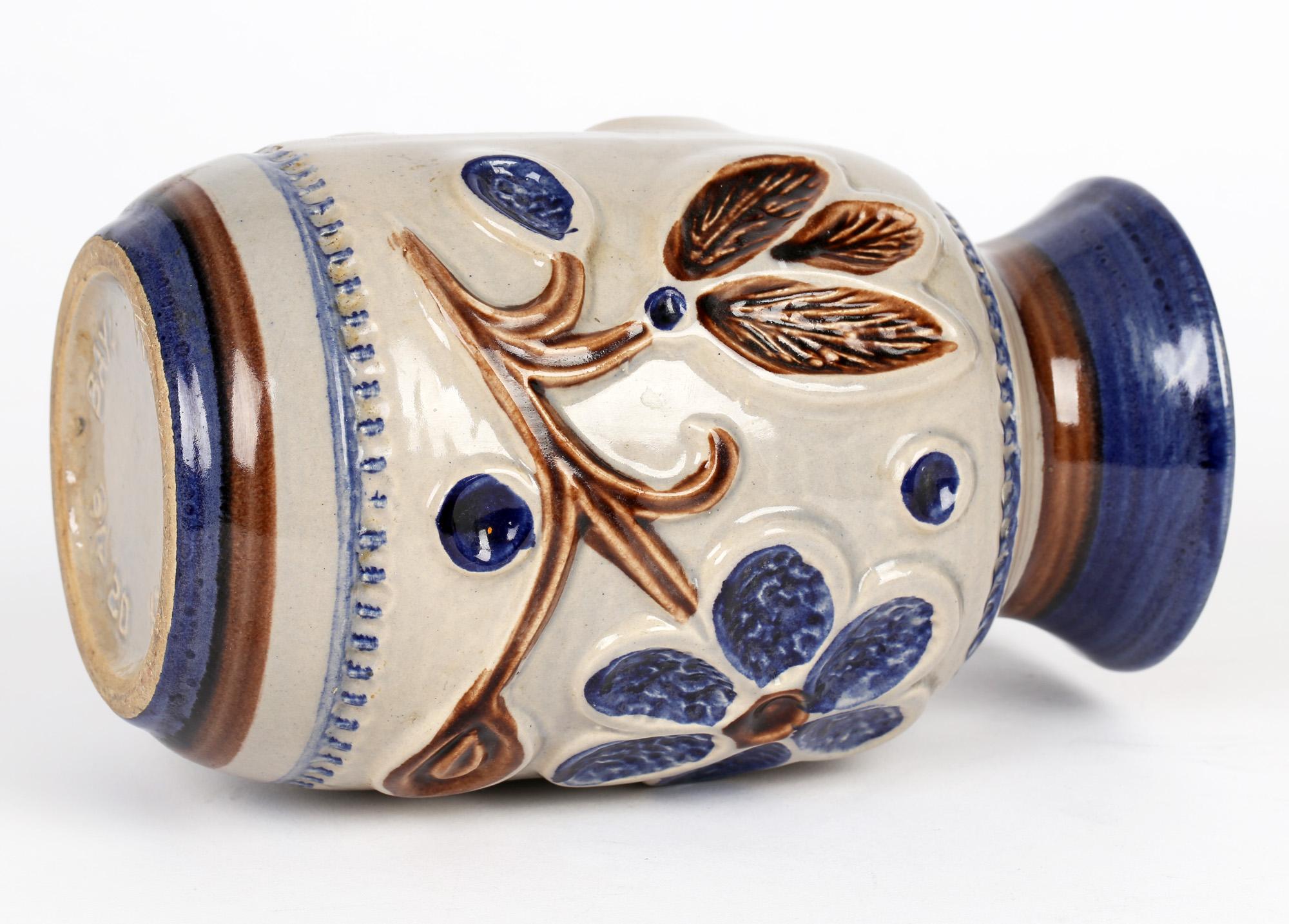 Mid-Century Modern Bay Keramik Mid-Century West German Floral Design Art Pottery Vase