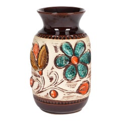 Retro Bay Keramik Mid-Century West German Floral Design Art Pottery Vase