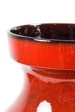 Bay Keramik West German Mid-Century Raised Geometric Patterned Ceramic Vase