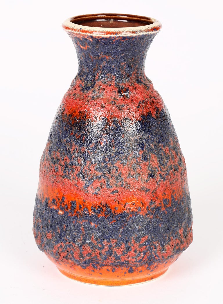 Bay Keramik West German Mid-Century Volcanic Fat Lava Glazed Art Pottery  Vase For Sale at 1stDibs | fat lava pottery, lava pottery germany, volcano  pottery