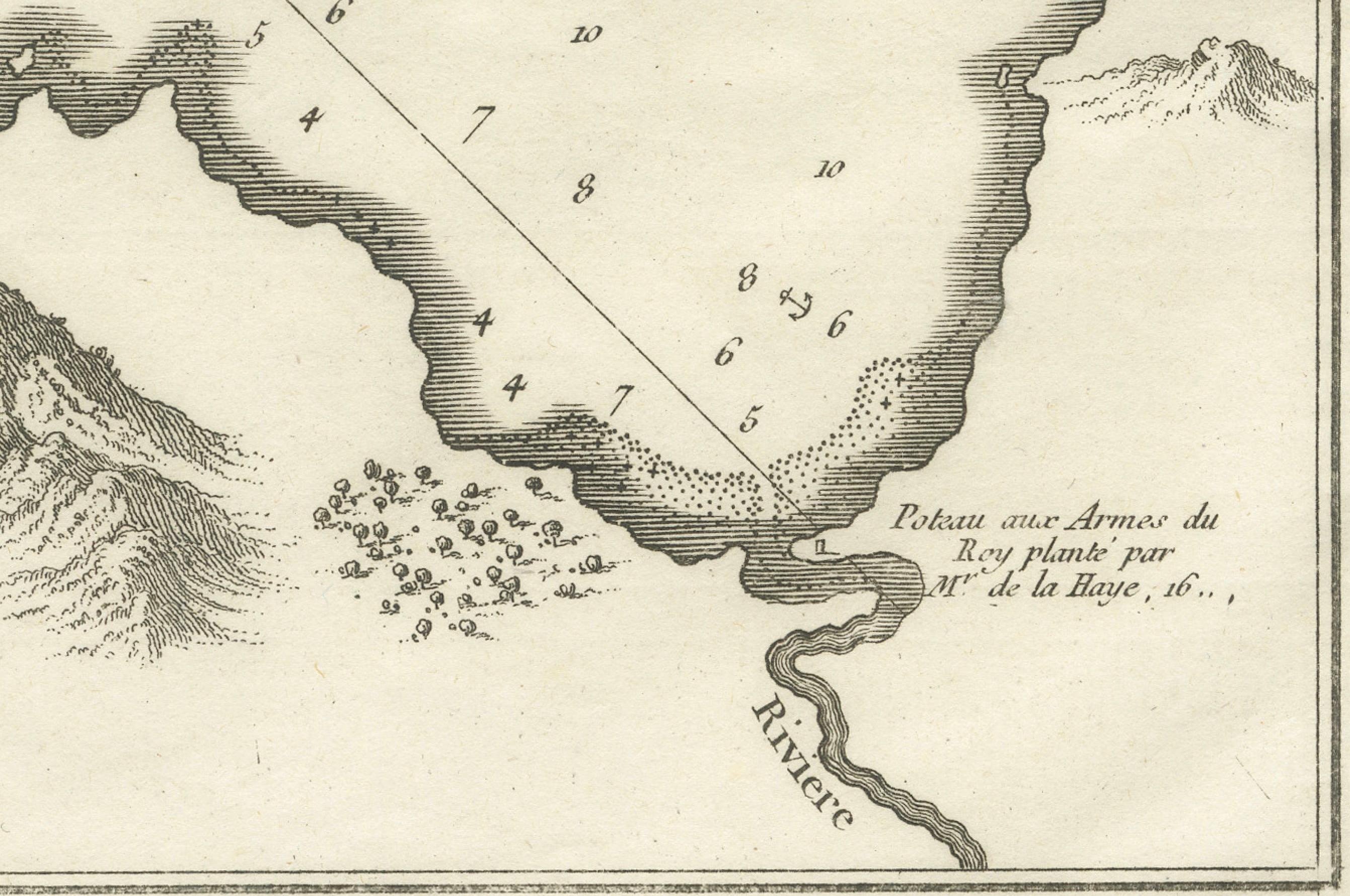 Inciso Baia di Sant'Elena: Carta navale francese di N.B. Ingénieur de la Marin, 1770 ca. in vendita