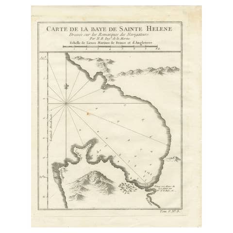 Bay of Saint Helena: French Naval Chart by N.B. Ingénieur de la Marine, ca.1770