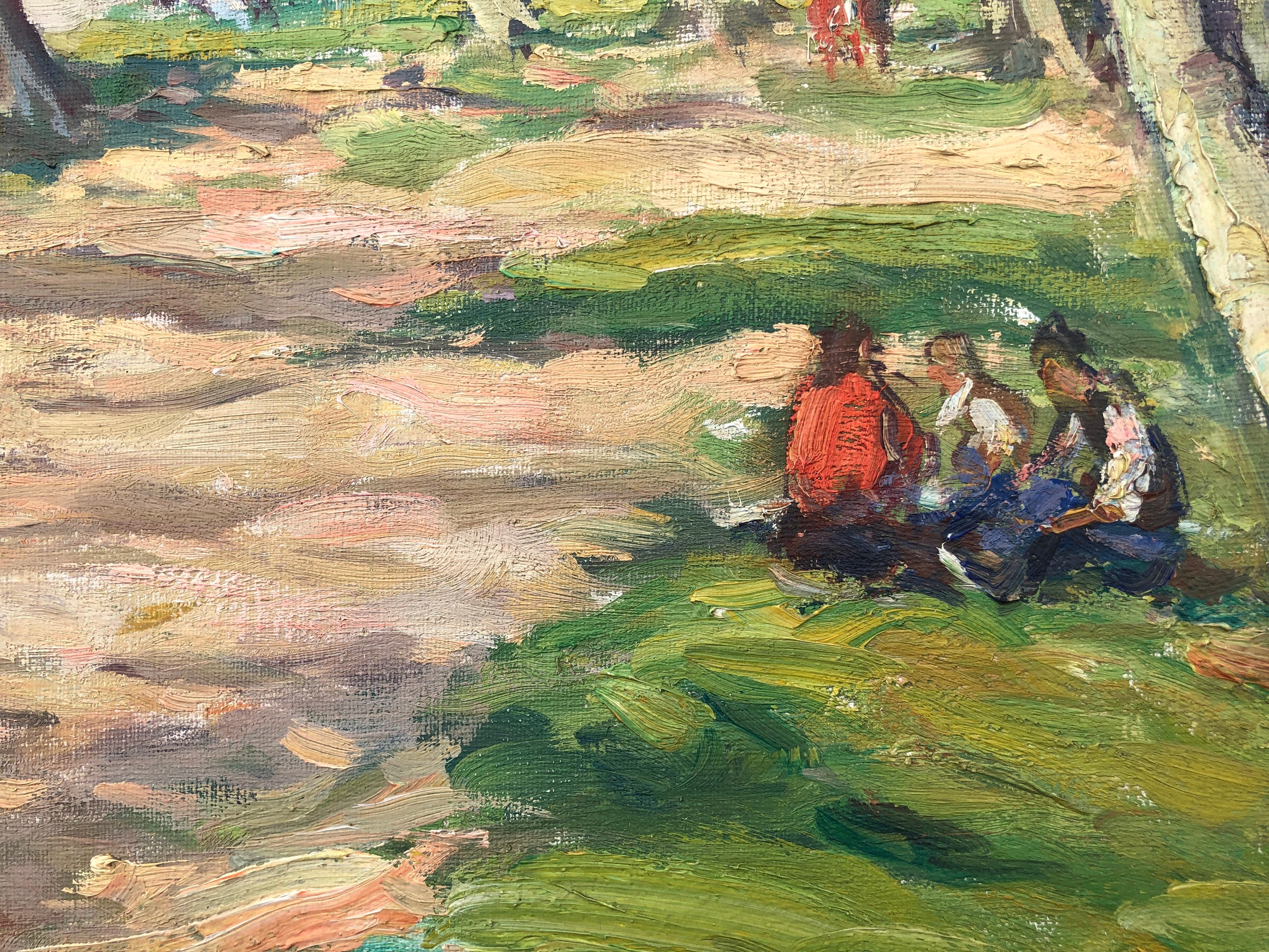Zaragoza, Espagne, peinture à l'huile sur toile impressionniste de paysage espagnol - Impressionnisme Painting par Bay Sala